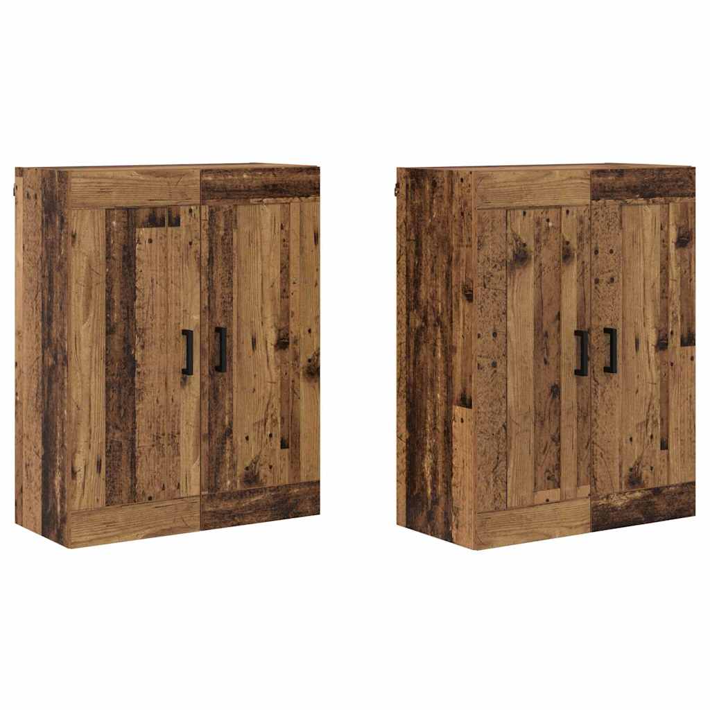 Wandmontierter Schrank 2 pcs Altholz 69,5 x 34 x 90 cm