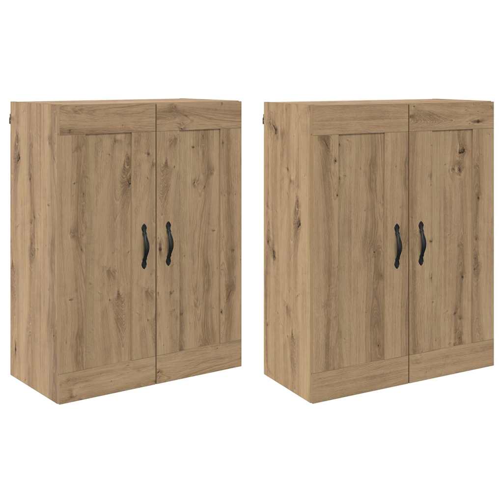 Wandmontierter Schrank 2 pcs Artisan-Eiche 69,5 x 34 x 90 cm