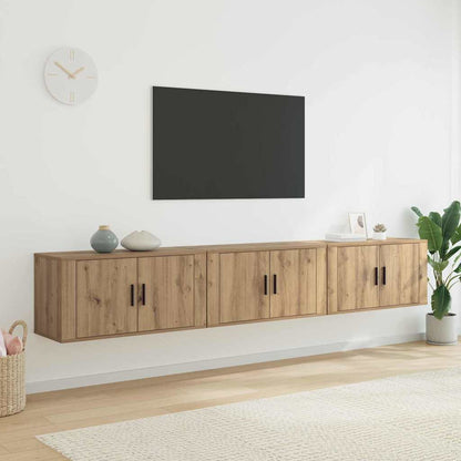 Wand-TV-Schrank Set 3 pcs Artisan-Eiche 80 x 34,5 x 40 cm