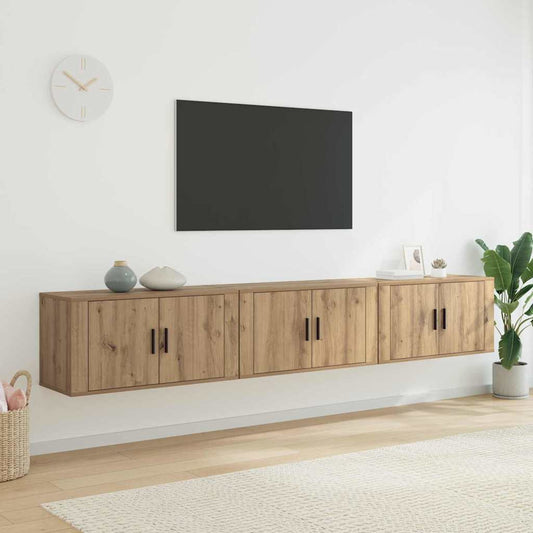Wand-TV-Schrank Set 3 pcs Artisan-Eiche 80 x 34,5 x 40 cm