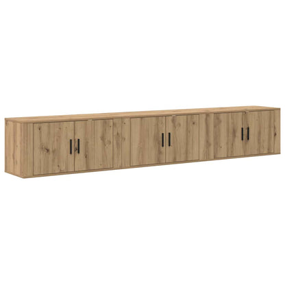 Wand-TV-Schrank Set 3 pcs Artisan-Eiche 80 x 34,5 x 40 cm