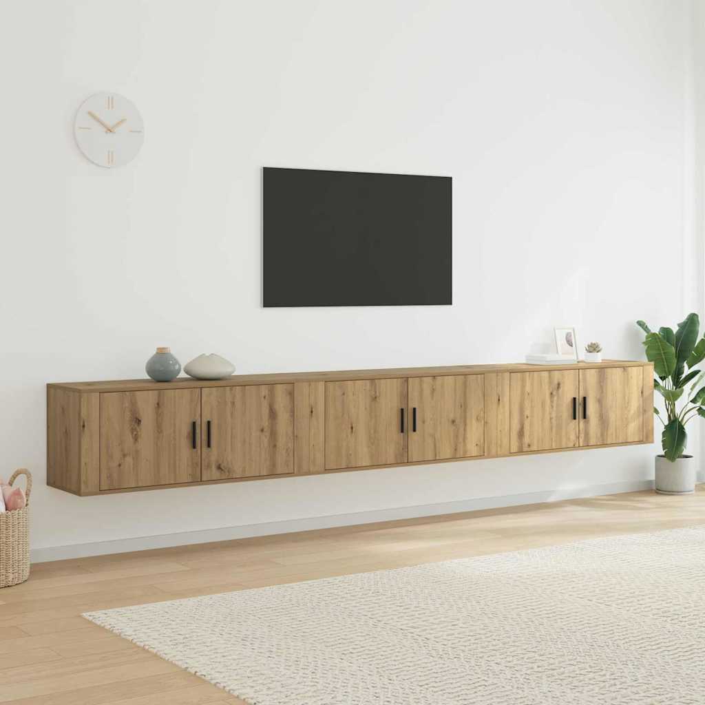 Wand-TV-Schrank Set 3 pcs Artisan-Eiche 100 x 34,5 x 40 cm