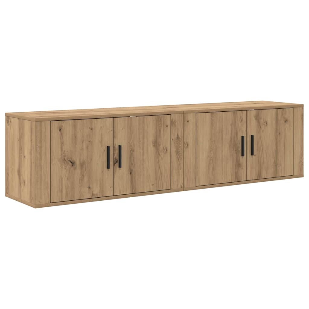 Wand-TV-Schrank Set 2 pcs Artisan-Eiche 80 x 34,5 x 40 cm