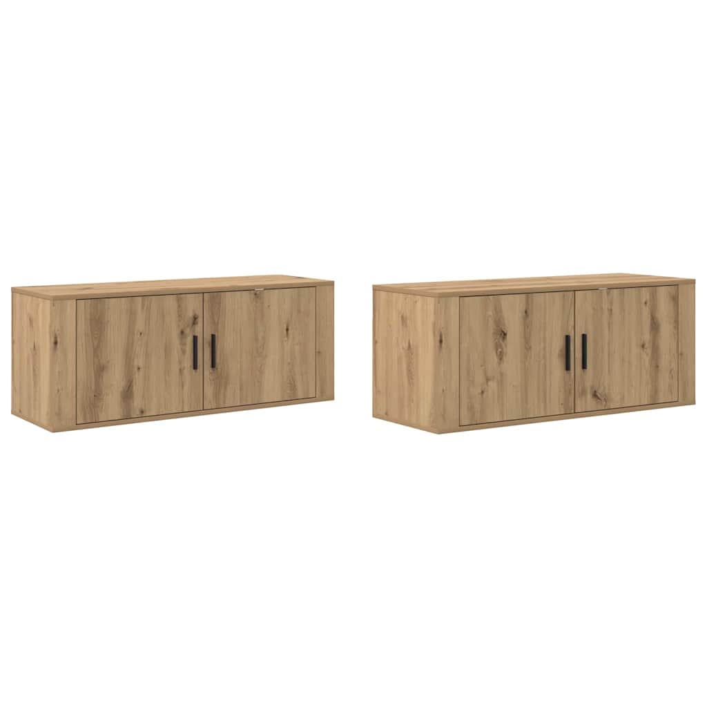 Wand-TV-Schrank Set 2 pcs Artisan-Eiche 100 x 34,5 x 40 cm