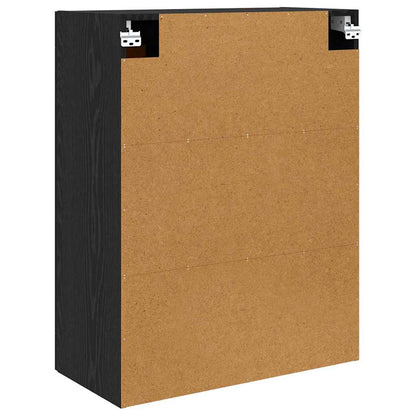 Wandmontierter Schrank Wandmontiert 2 pcs Schwarz Eichen-Optik