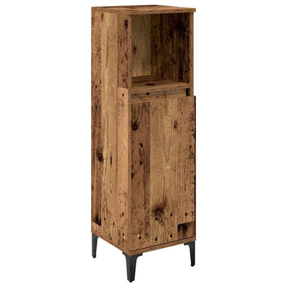Badezimmermöbel-Set mit Regal 3 pcs Altholz Holzwerkstoff
