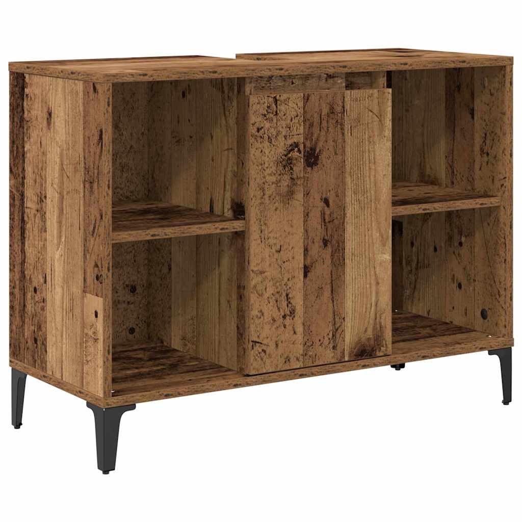 Badezimmermöbel-Set mit Regal 3 pcs Altholz Holzwerkstoff