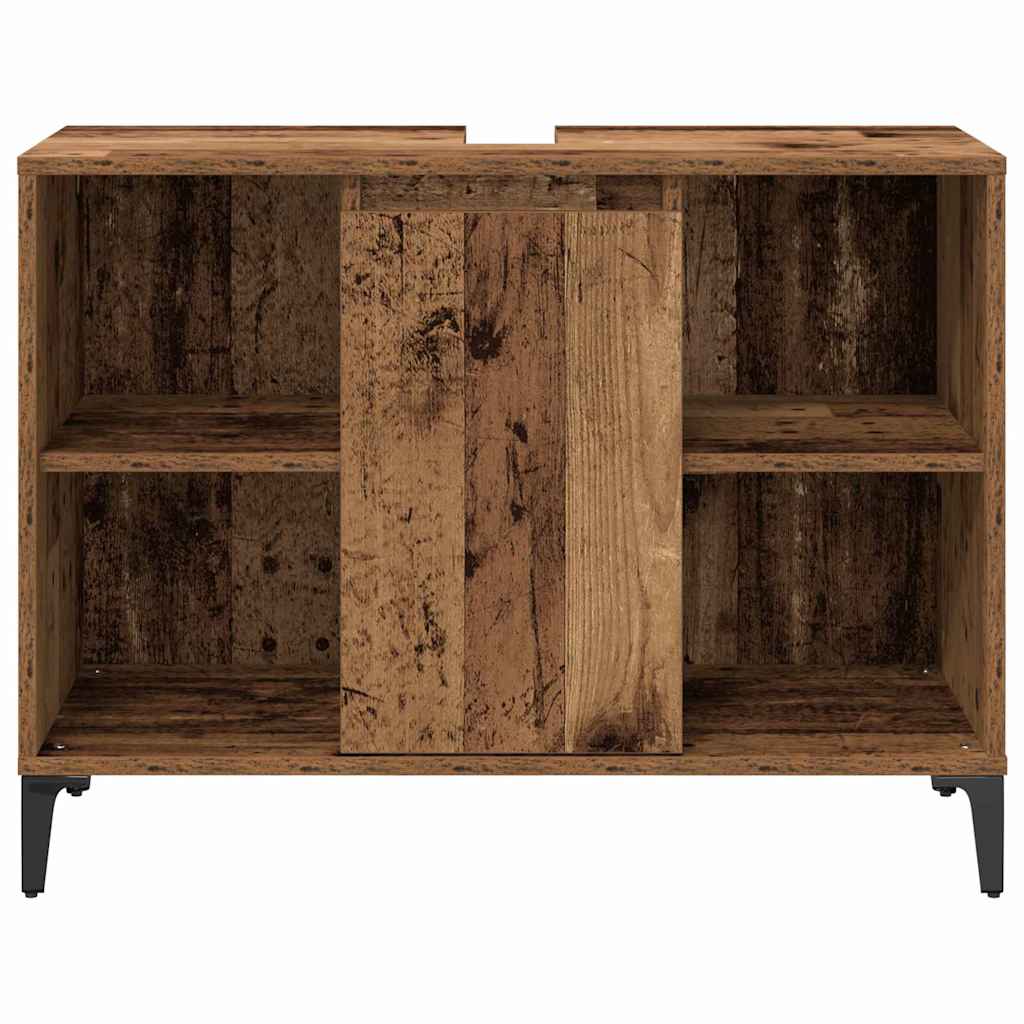 Badezimmermöbel-Set mit Regal 3 pcs Altholz Holzwerkstoff
