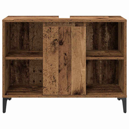 Badezimmermöbel-Set mit Regal 3 pcs Altholz Holzwerkstoff