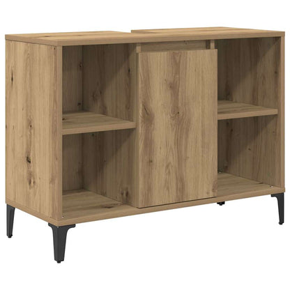 Badezimmermöbel-Set mit Regal 3 pcs Artisan-Eiche Holzwerkstoff