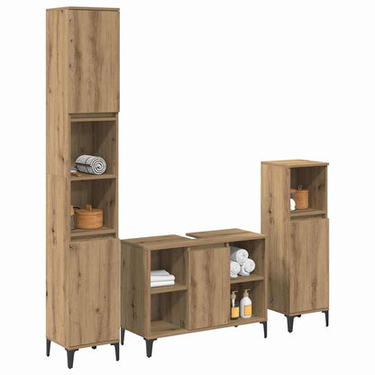 Badezimmermöbel-Set mit Regal 3 pcs Artisan-Eiche Holzwerkstoff