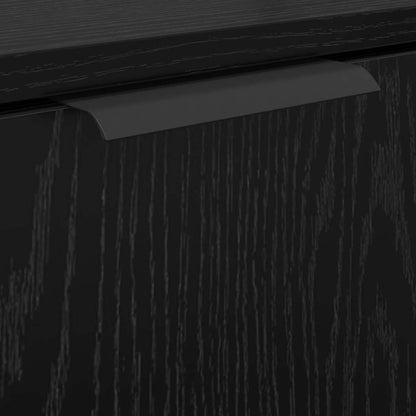 Badezimmerschrank-Set 2 pcs Schwarz Eichen-Optik Holzwerkstoff