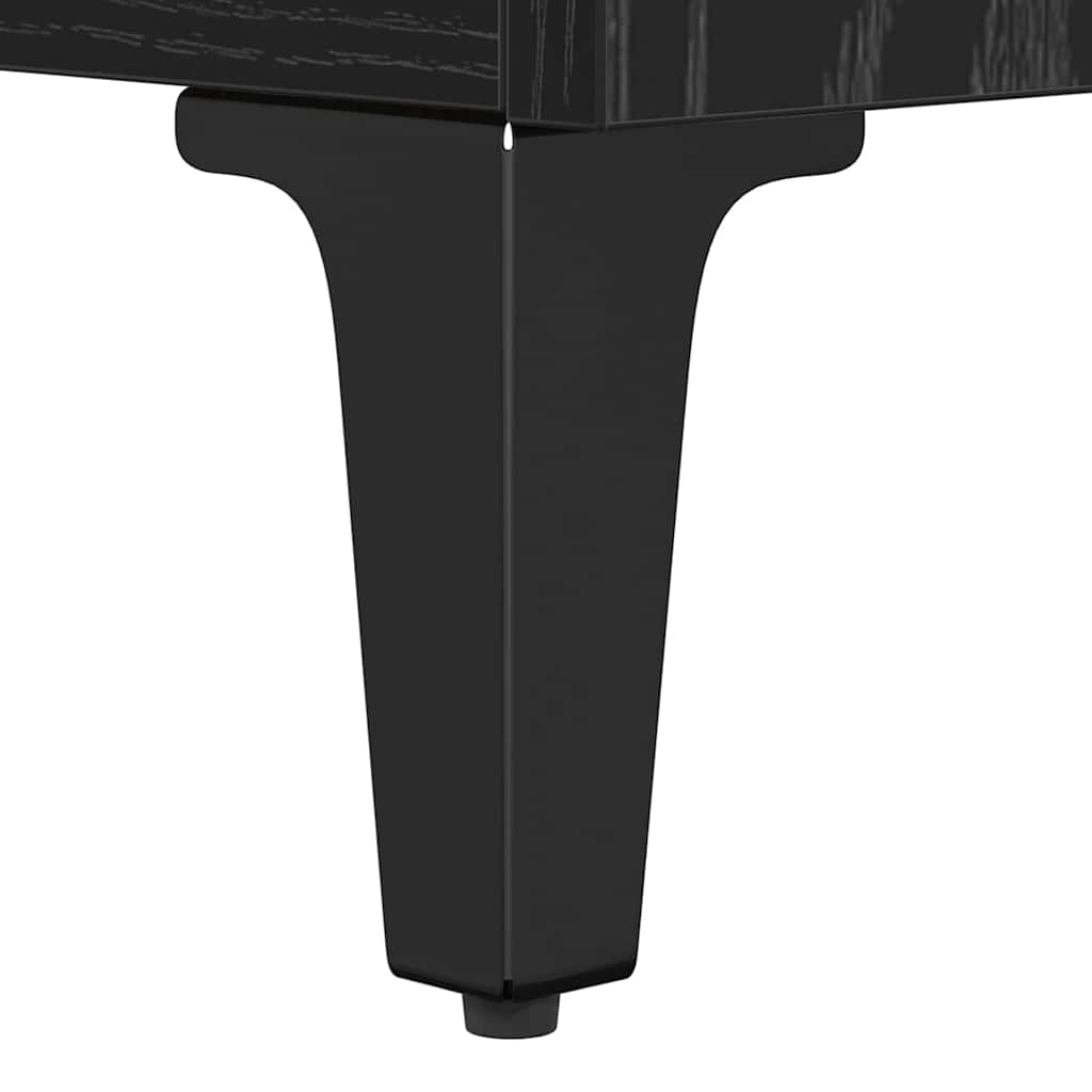 Badezimmermöbel-Set 3 pcs Schwarz Eichen-Optik Holzwerkstoff