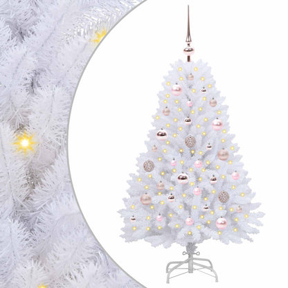 Künstlicher klappbarer Weihnachtsbaum Weiß 120 cm PVC und Stahl