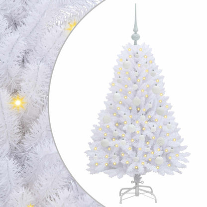 Künstlicher klappbarer Weihnachtsbaum Weiß 120 cm PVC und Stahl