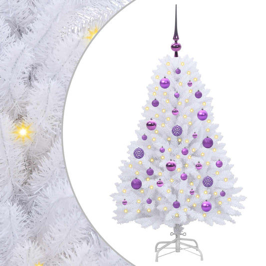 Künstlicher klappbarer Weihnachtsbaum Weiß 120 cm PVC und Stahl