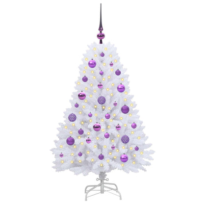 Künstlicher klappbarer Weihnachtsbaum Weiß 120 cm PVC und Stahl