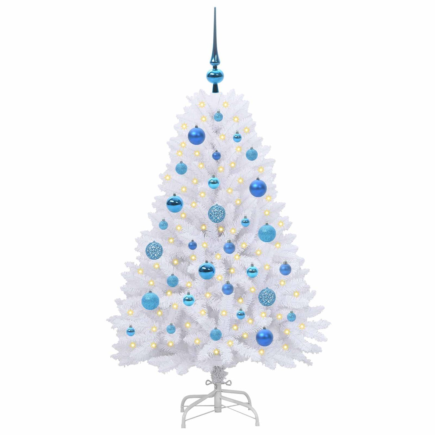 Künstlicher klappbarer Weihnachtsbaum Weiß 120 cm PVC und Stahl