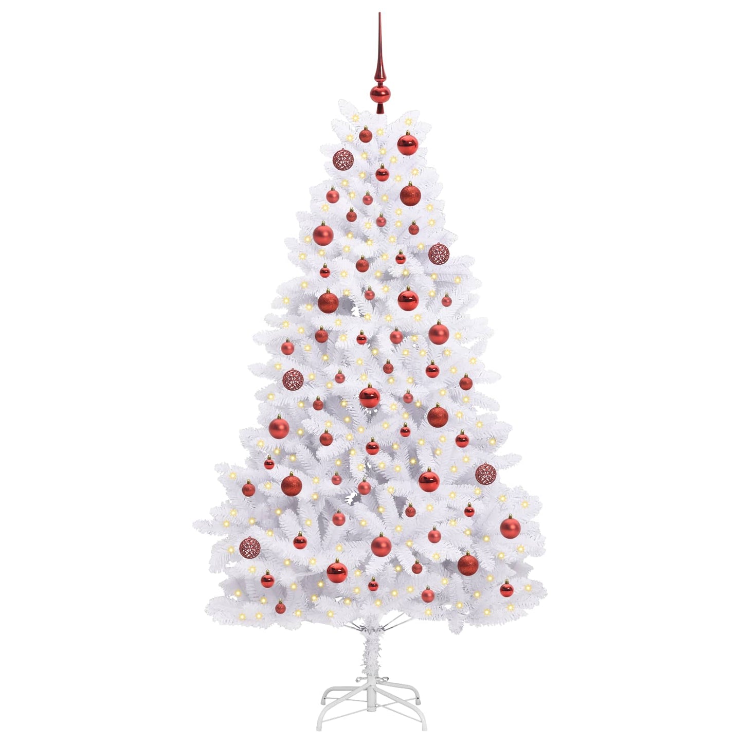 Künstlicher klappbarer Weihnachtsbaum Weiß 180 cm PVC und Stahl