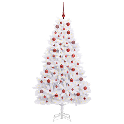 Künstlicher klappbarer Weihnachtsbaum Weiß 180 cm PVC und Stahl
