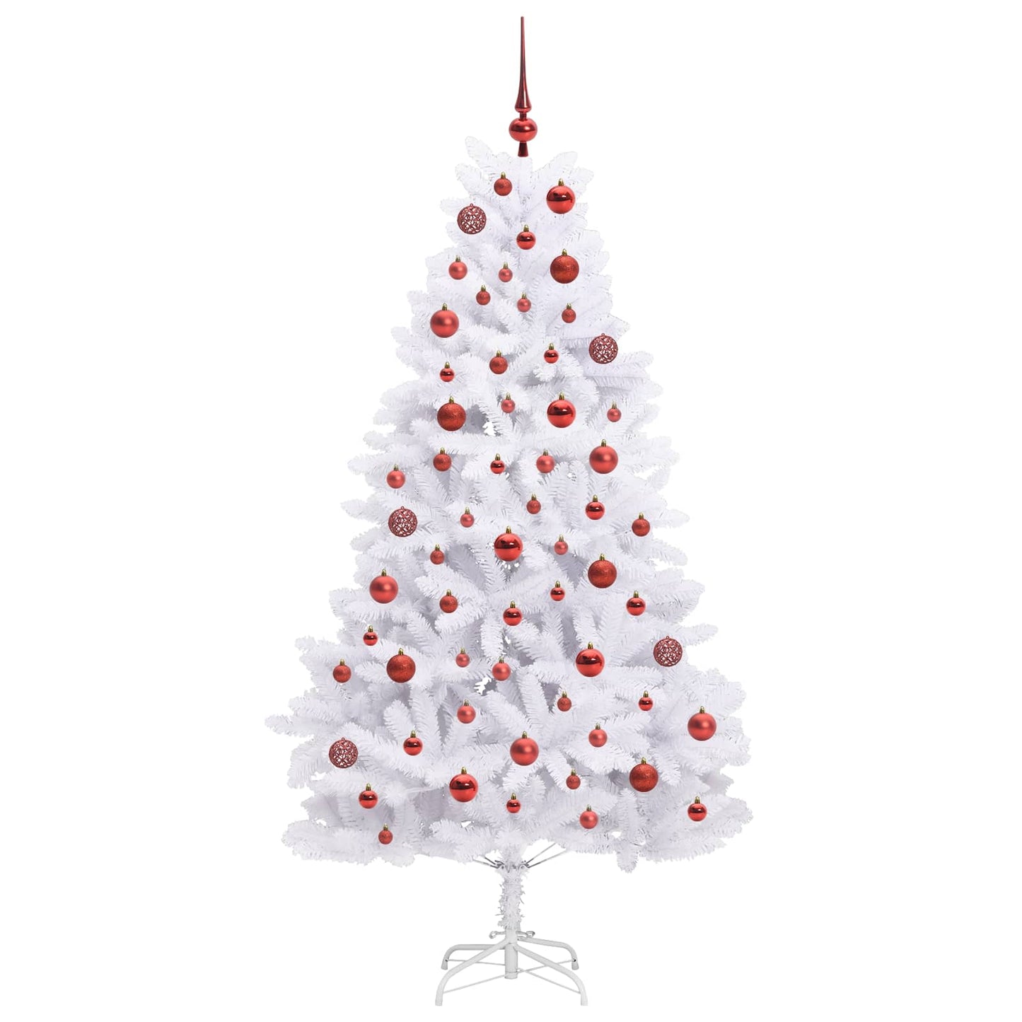 Künstlicher klappbarer Weihnachtsbaum Weiß 180 cm PVC und Stahl