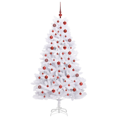 Künstlicher klappbarer Weihnachtsbaum Weiß 180 cm PVC und Stahl