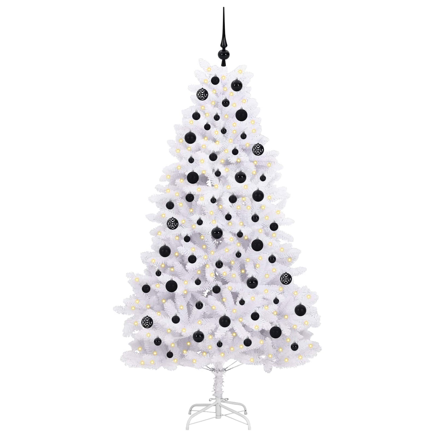 Künstlicher klappbarer Weihnachtsbaum Weiß 180 cm PVC und Stahl