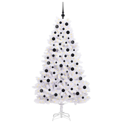 Künstlicher klappbarer Weihnachtsbaum Weiß 180 cm PVC und Stahl