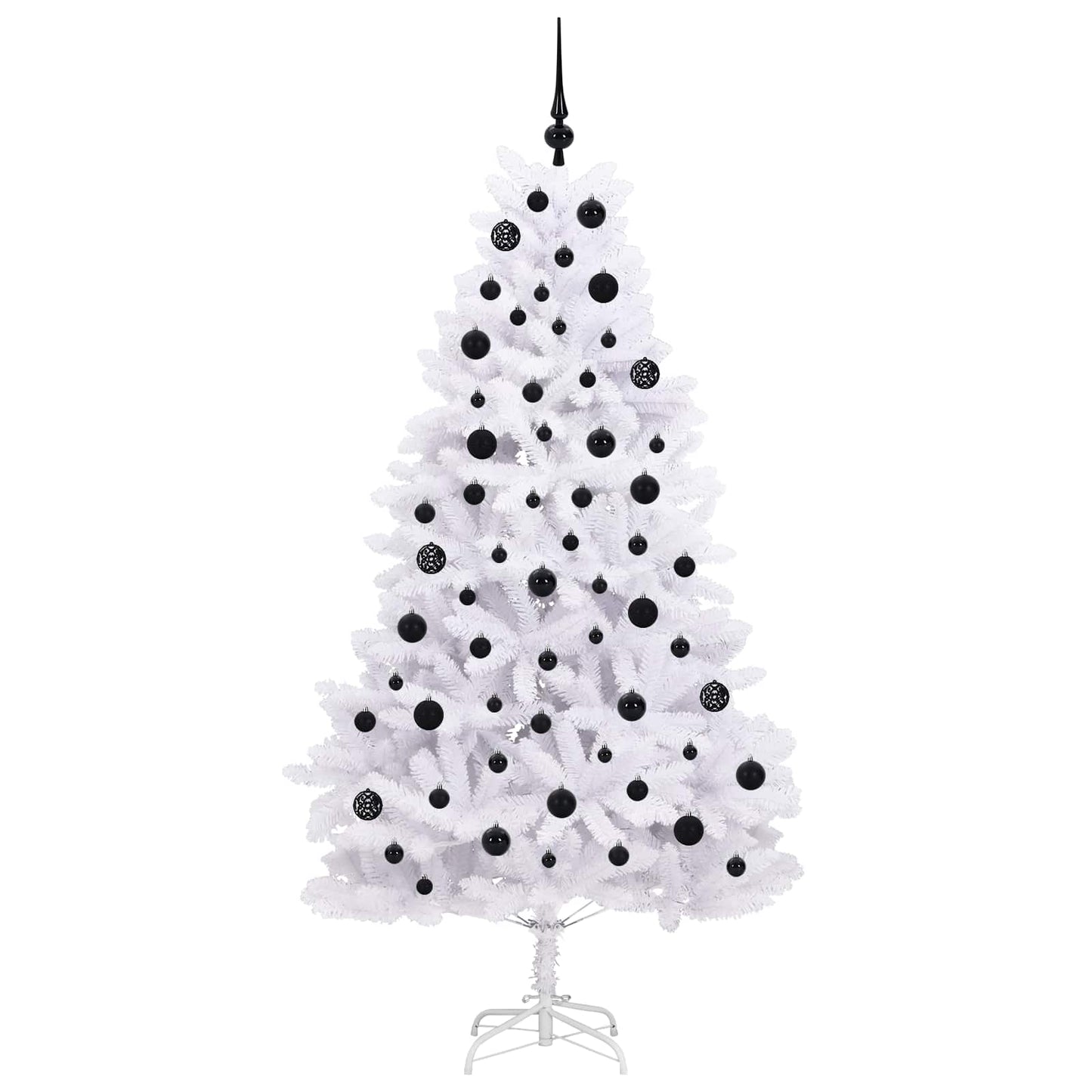 Künstlicher klappbarer Weihnachtsbaum Weiß 180 cm PVC und Stahl