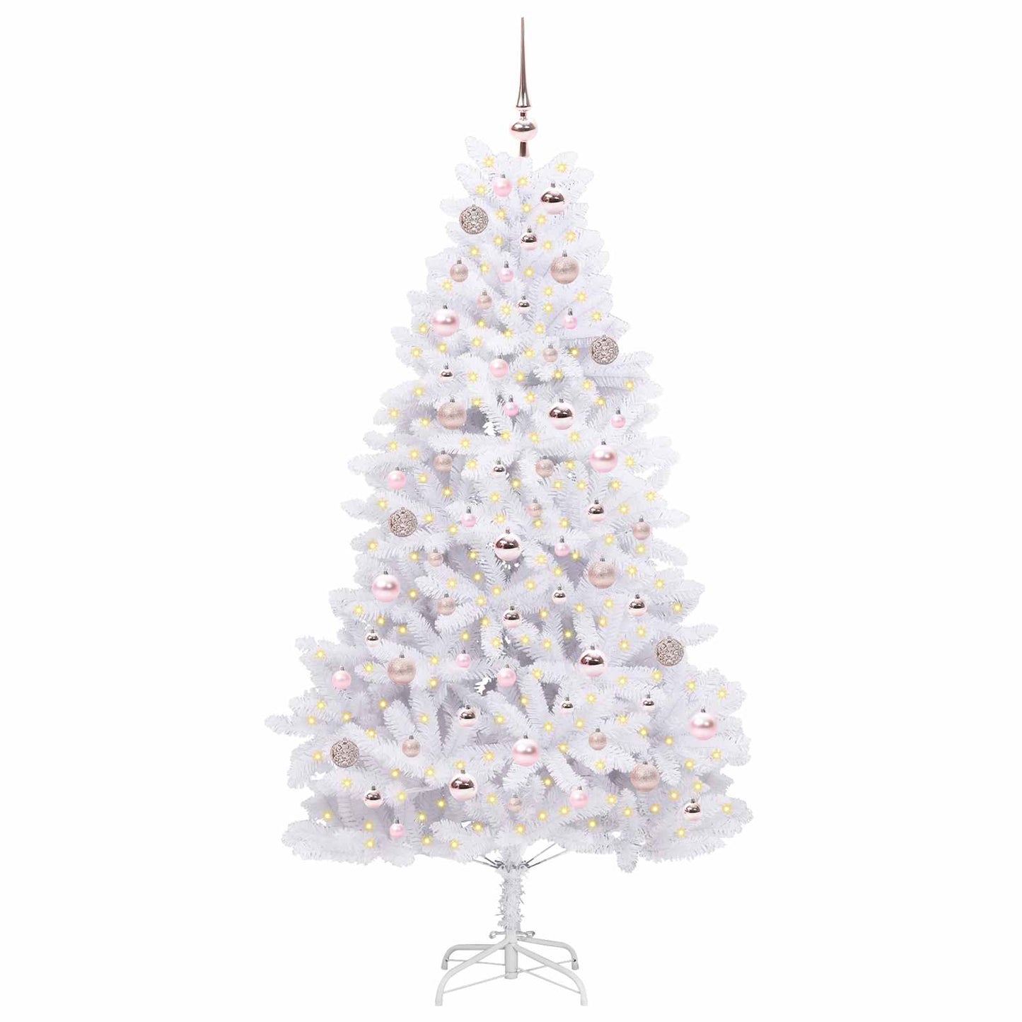 Künstlicher klappbarer Weihnachtsbaum Weiß 180 cm PVC und Stahl