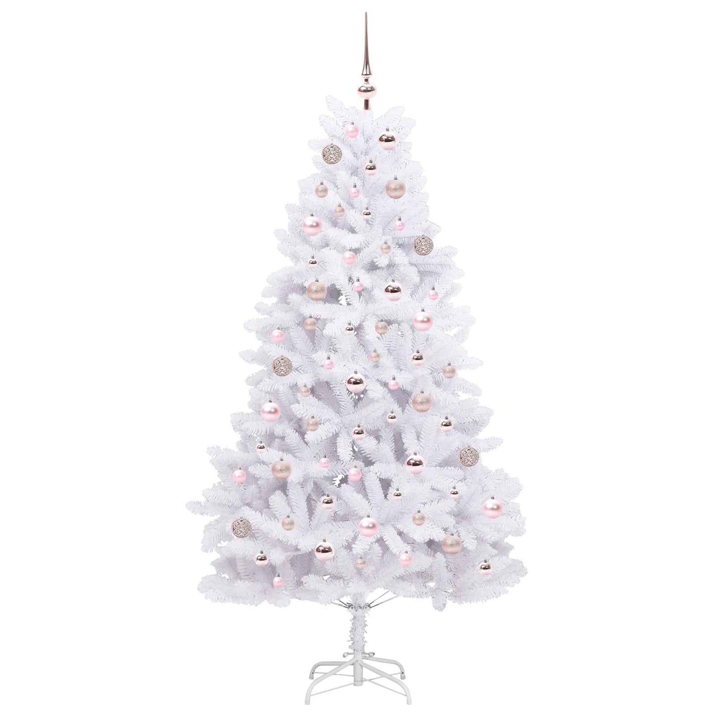 Künstlicher klappbarer Weihnachtsbaum Weiß 180 cm PVC und Stahl