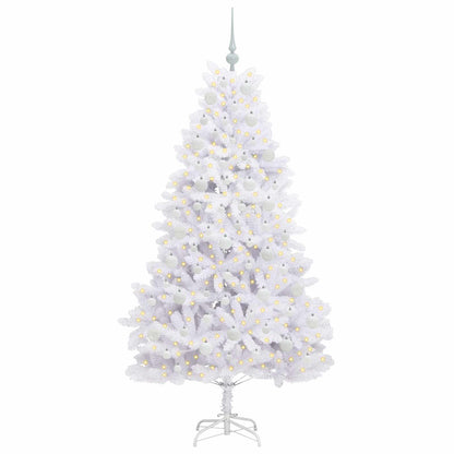 Künstlicher klappbarer Weihnachtsbaum Weiß 180 cm PVC und Stahl