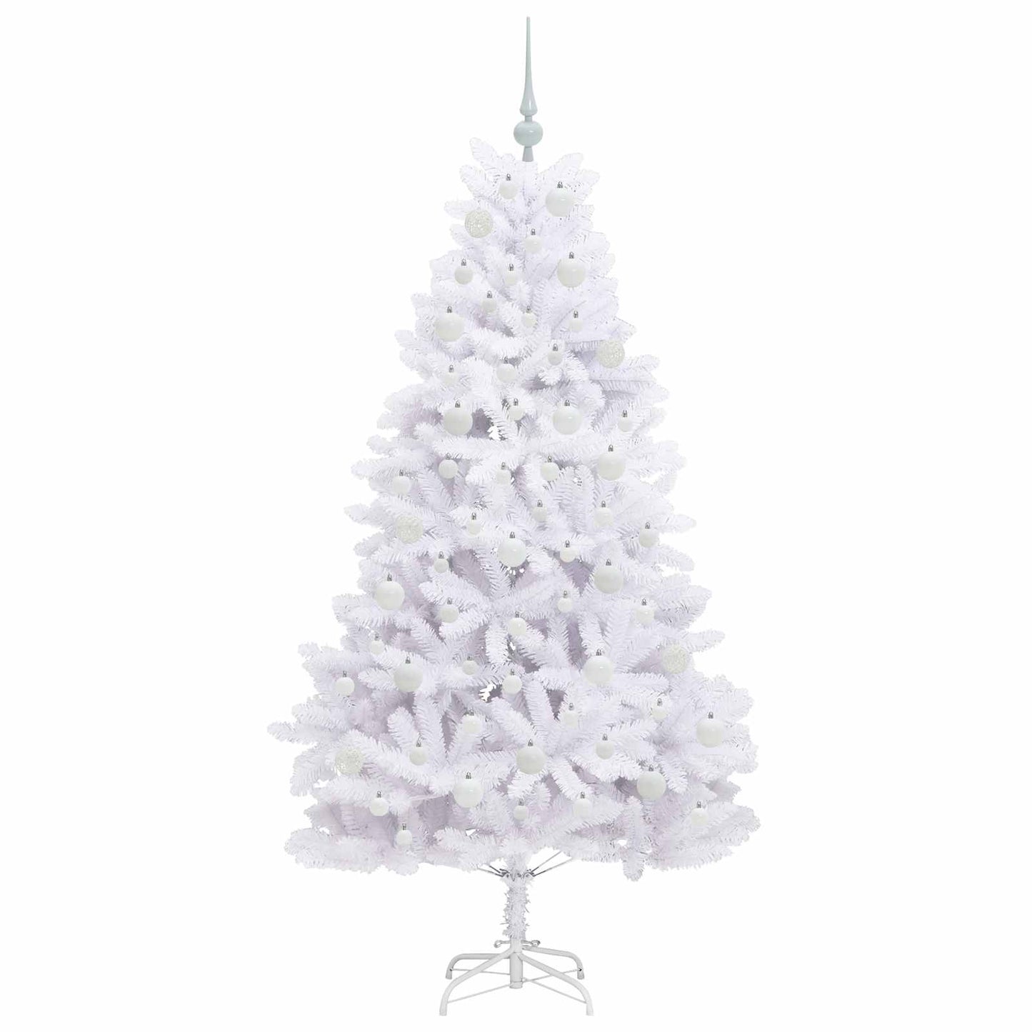 Künstlicher klappbarer Weihnachtsbaum Weiß 180 cm PVC und Stahl