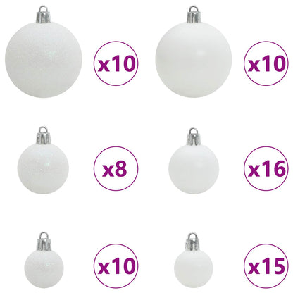 Künstlicher klappbarer Weihnachtsbaum Weiß 180 cm PVC und Stahl