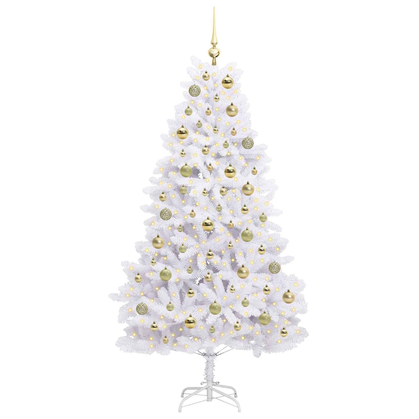 Künstlicher klappbarer Weihnachtsbaum Weiß 180 cm PVC und Stahl