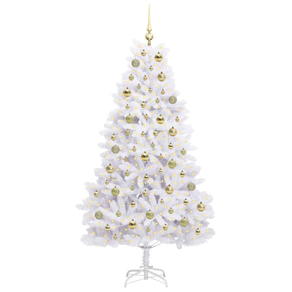 Künstlicher klappbarer Weihnachtsbaum Weiß 180 cm PVC und Stahl