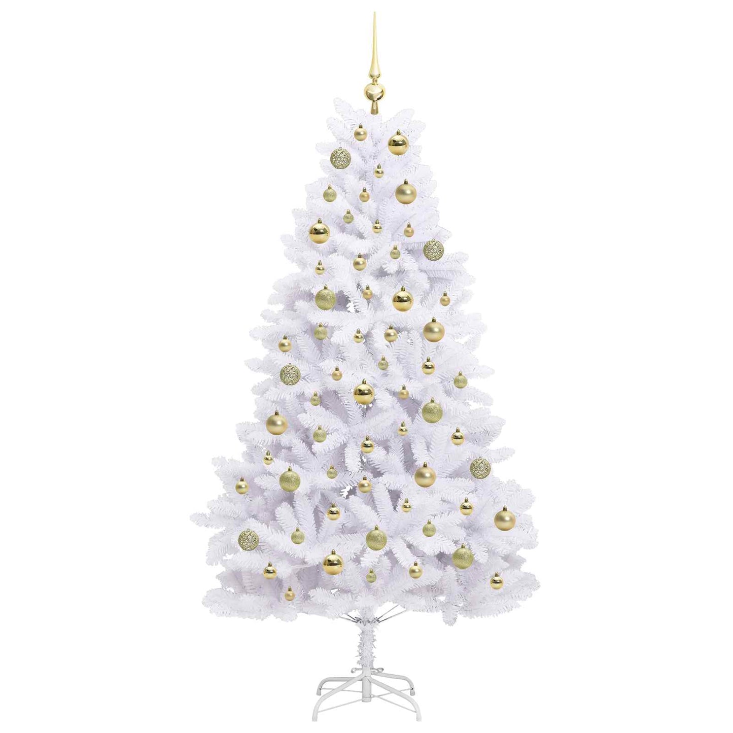 Künstlicher klappbarer Weihnachtsbaum Weiß 180 cm PVC und Stahl