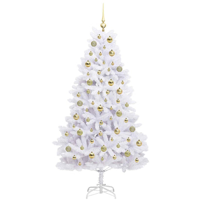 Künstlicher klappbarer Weihnachtsbaum Weiß 180 cm PVC und Stahl