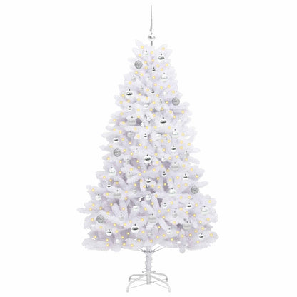 Künstlicher klappbarer Weihnachtsbaum Weiß 180 cm PVC und Stahl