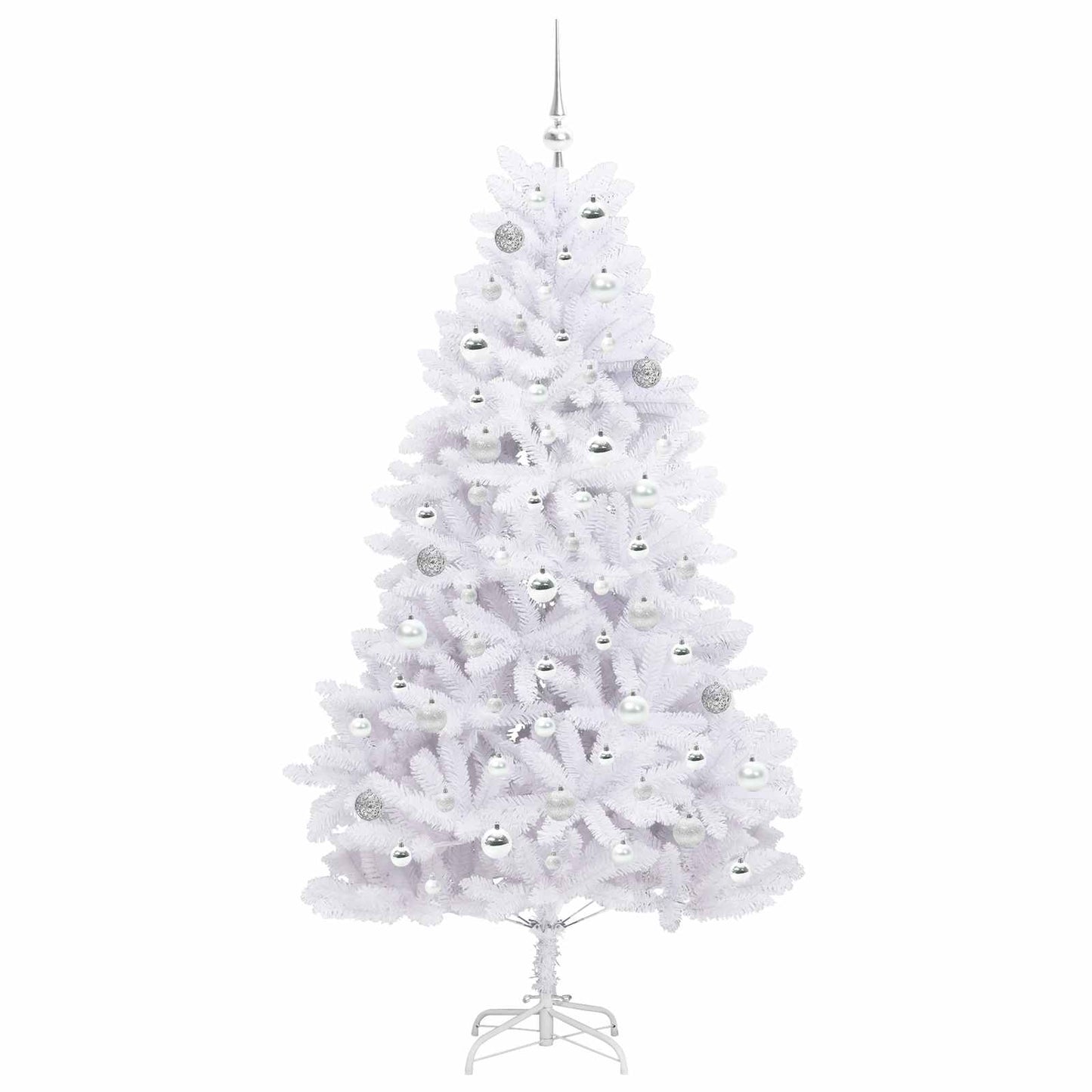 Künstlicher klappbarer Weihnachtsbaum Weiß 180 cm PVC und Stahl