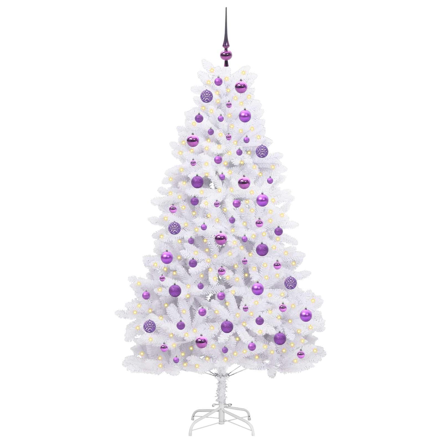 Künstlicher klappbarer Weihnachtsbaum Weiß 180 cm PVC und Stahl