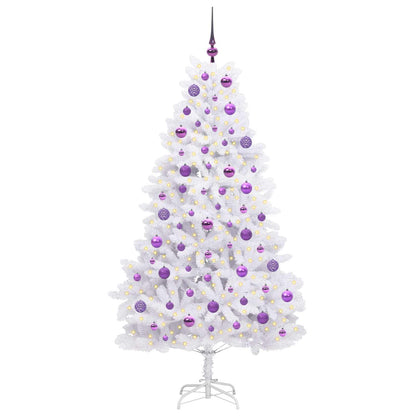 Künstlicher klappbarer Weihnachtsbaum Weiß 180 cm PVC und Stahl