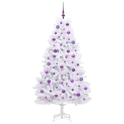 Künstlicher klappbarer Weihnachtsbaum Weiß 180 cm PVC und Stahl