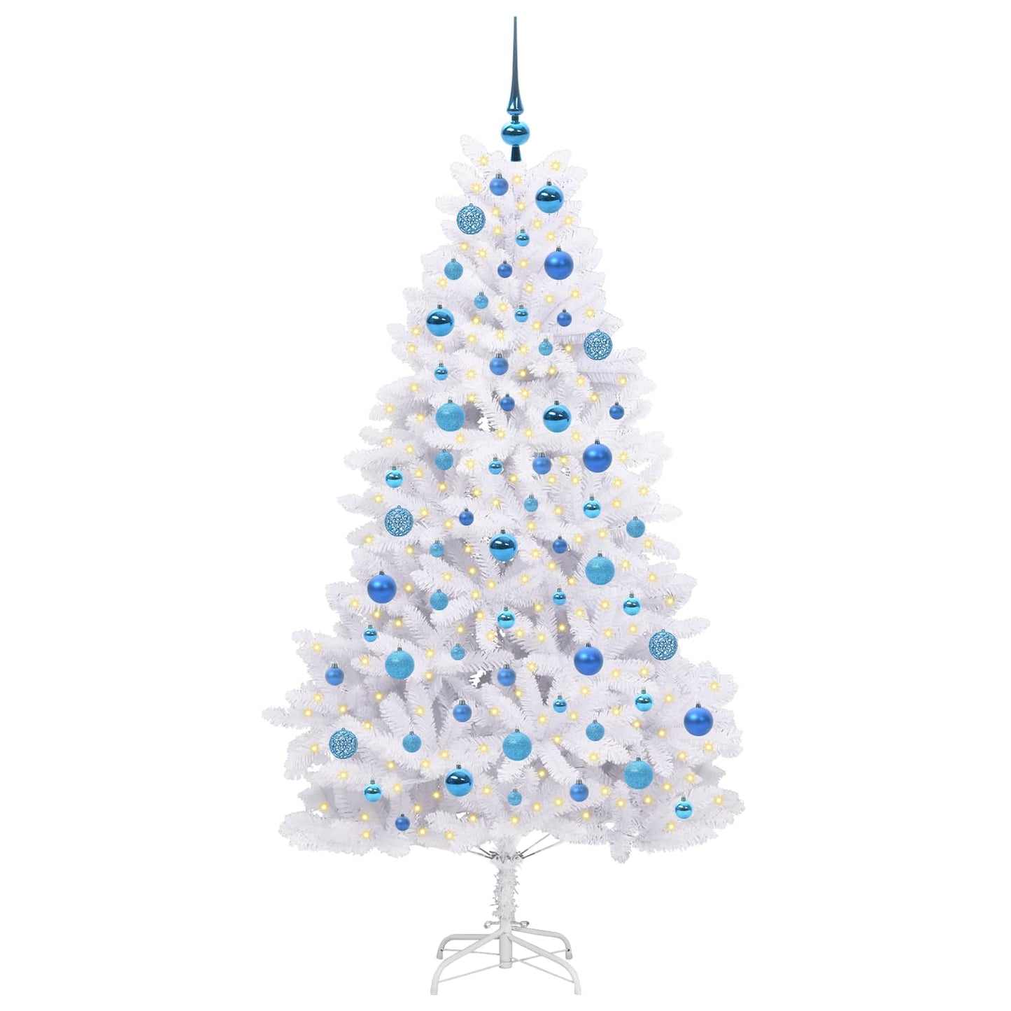 Künstlicher klappbarer Weihnachtsbaum Weiß 180 cm PVC und Stahl
