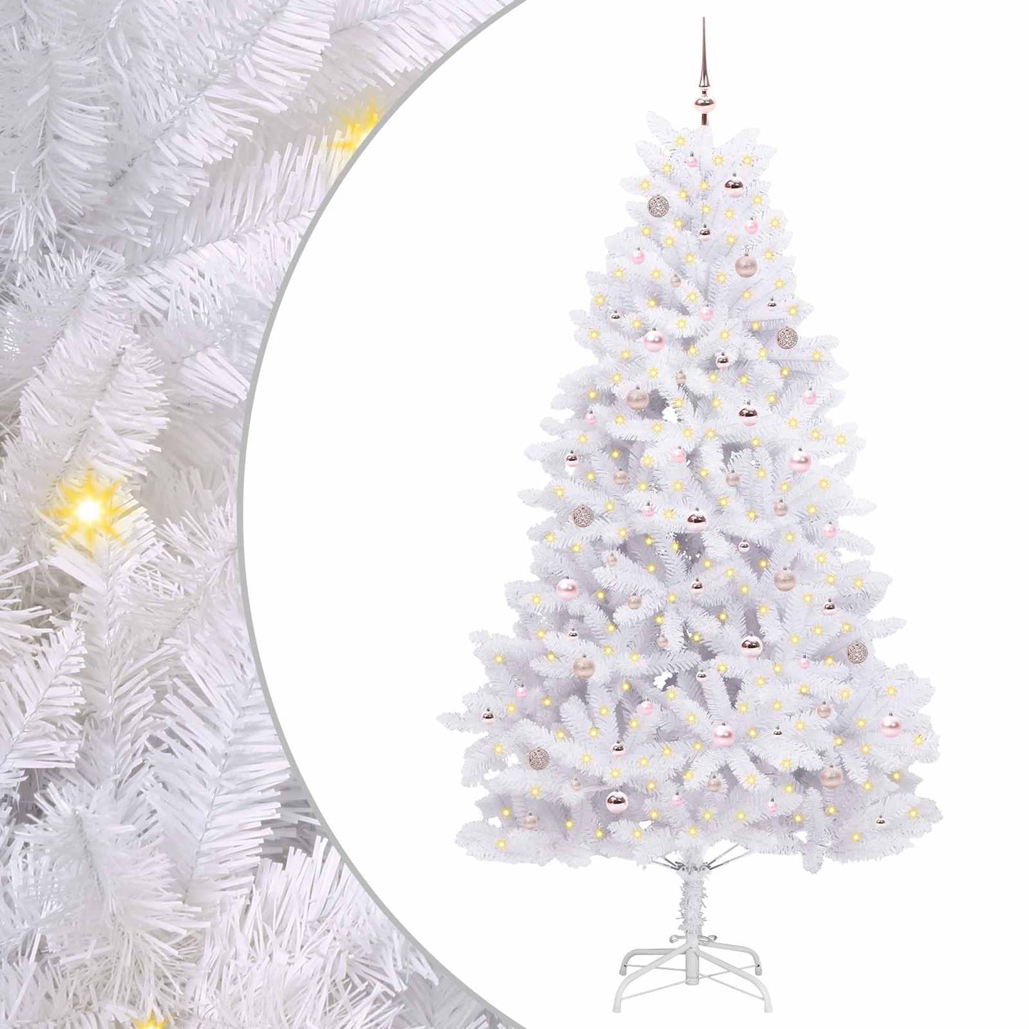 Künstlicher klappbarer Weihnachtsbaum Weiß 240 cm PVC und Stahl