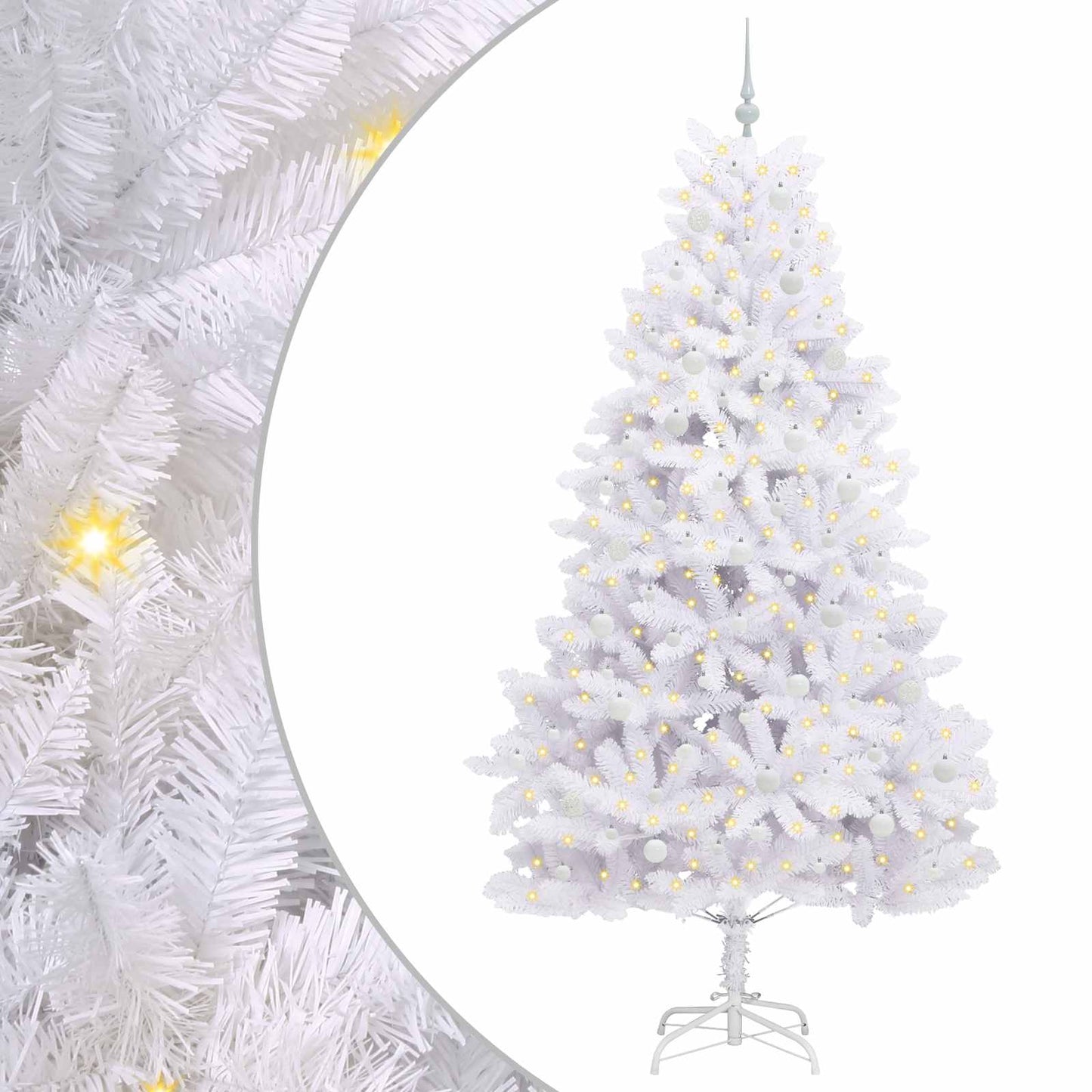 Künstlicher klappbarer Weihnachtsbaum Weiß 240 cm PVC und Stahl