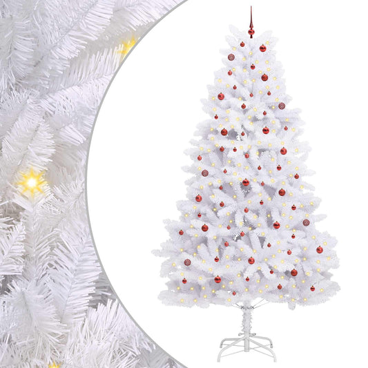Künstlicher klappbarer Weihnachtsbaum Weiß 300 cm PVC und Stahl