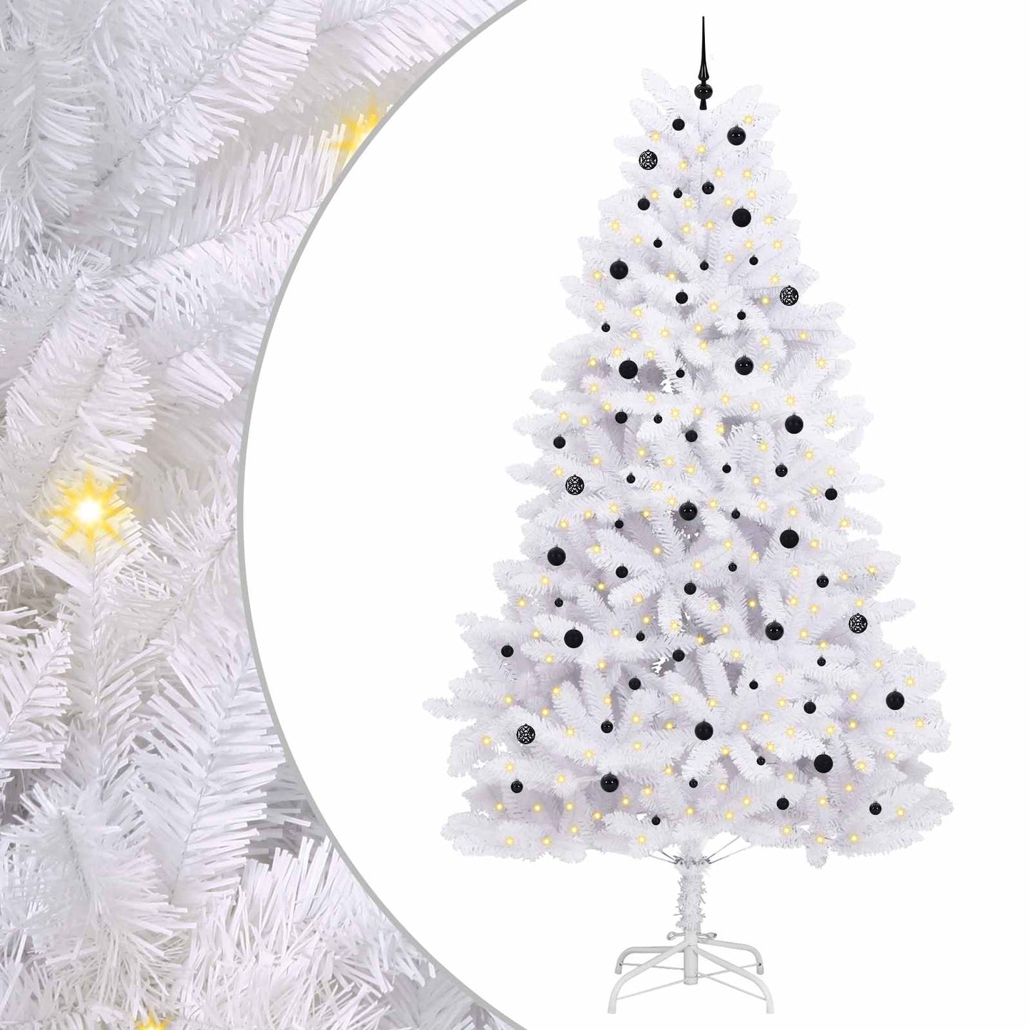 Künstlicher klappbarer Weihnachtsbaum Weiß 300 cm PVC und Stahl