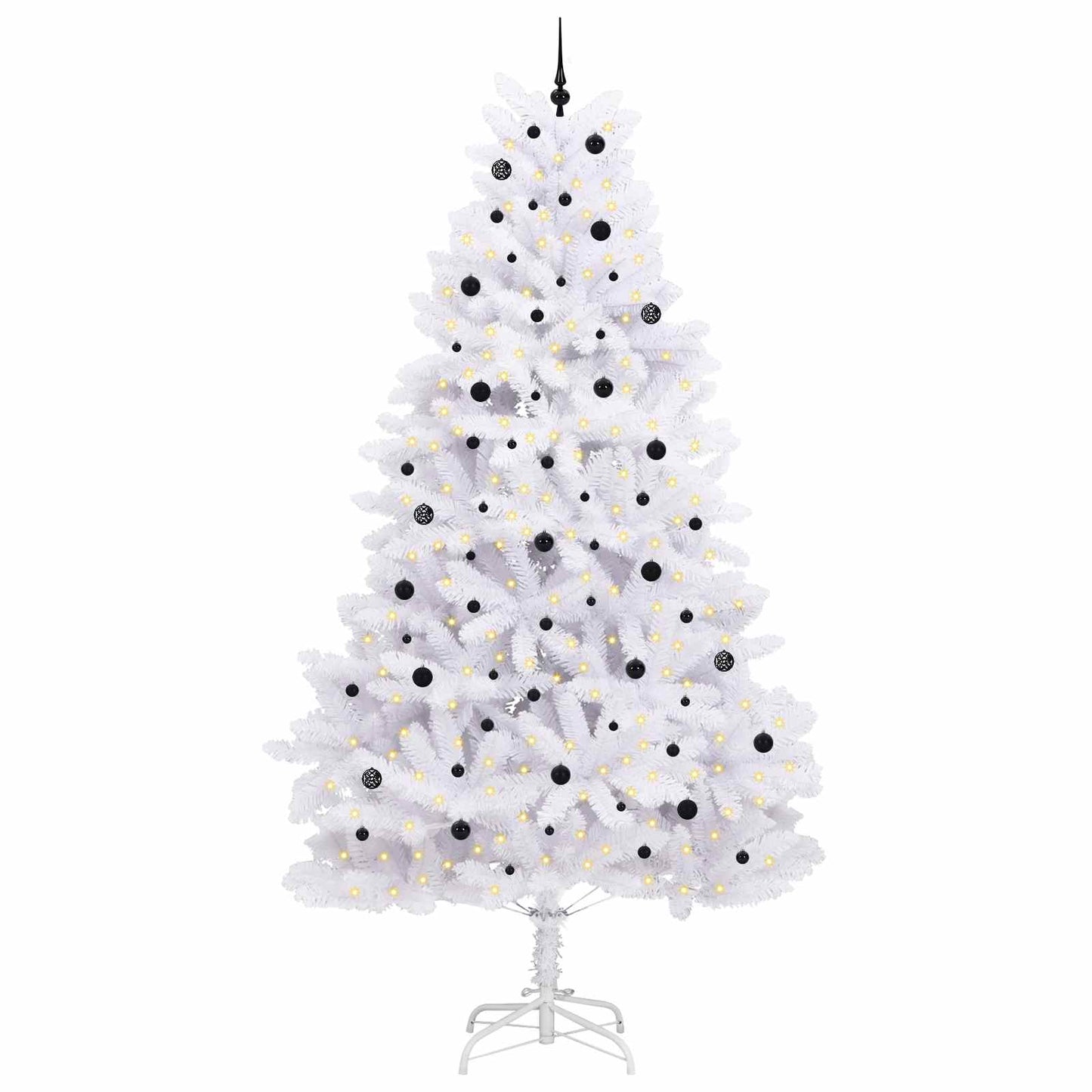 Künstlicher klappbarer Weihnachtsbaum Weiß 300 cm PVC und Stahl