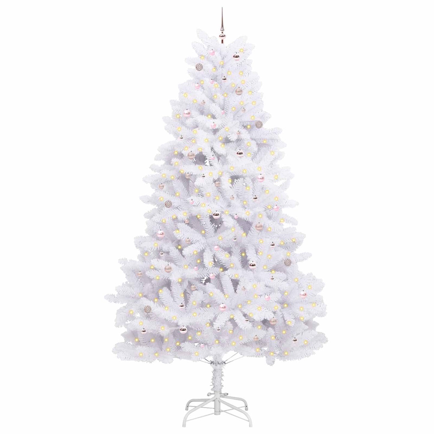 Künstlicher klappbarer Weihnachtsbaum Weiß 300 cm PVC und Stahl